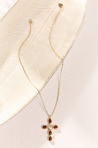 Coin Pearl Cross Necklace Detail 2 - Altar'd State