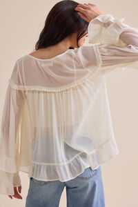 Kariss Chiffon Ruffle Top Detail 4 - Altar'd State
