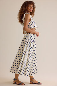 Billie Polka Dot Linen Midi Skirt Detail 3 - Altar'd State