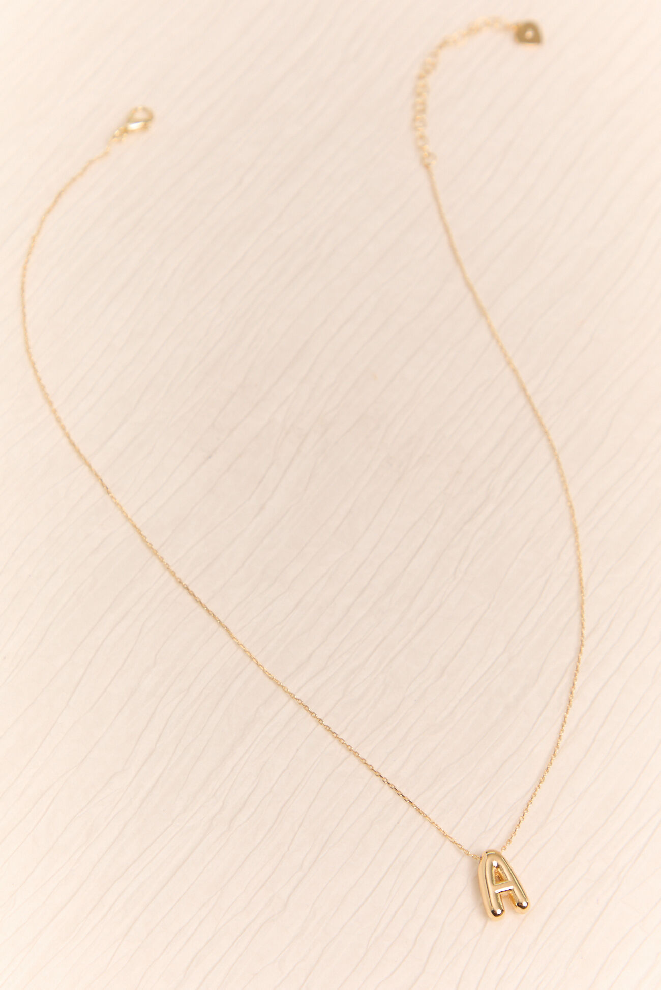 18K Gold A Bubble Monogram Necklace