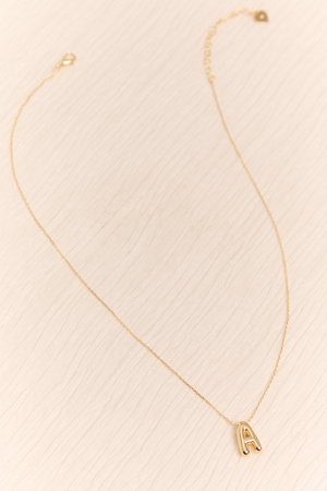 18K Gold A Bubble Monogram Necklace - Altar'd State - 