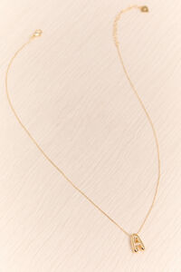 18K Gold A Bubble Monogram Necklace Detail 2 - Altar'd State