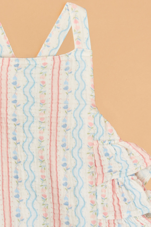 Tulip Stripe Ruffle Sunsuit - Altar'd State - 