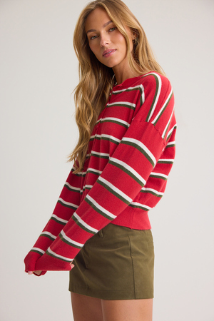 Delphina Christmas Stripe Cardigan - Altar'd State - 