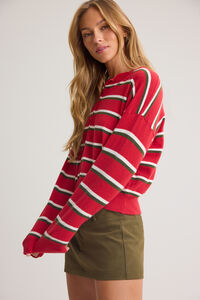 Delphina Christmas Stripe Cardigan Detail 3 - Altar'd State