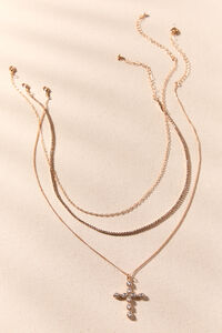 Layered Glitz Cross Tennis Necklace Detail 2 - Altar'd State