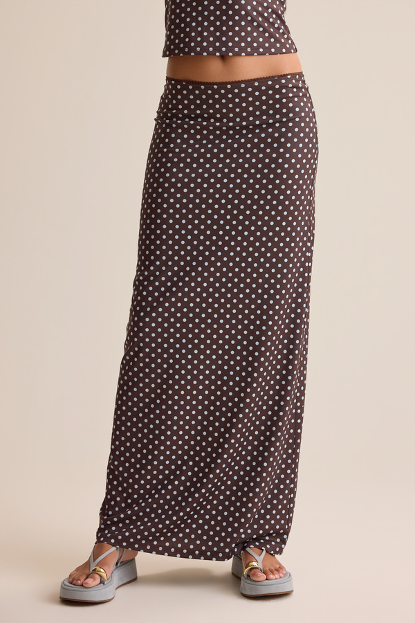 Priscilla Polka Dot Maxi Skirt Detail 2 - Altar'd State