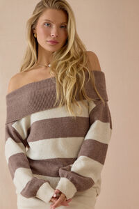 Nevaeh Off The Shoulder Sweater Detail 3 - Altar'd State