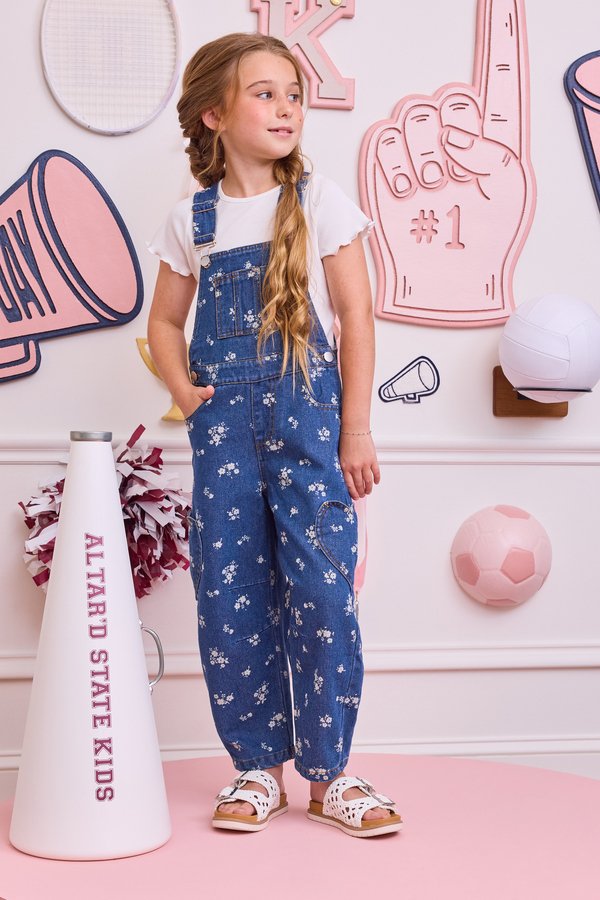 Layla Floral Barrel Jean Overall - Altar'd State