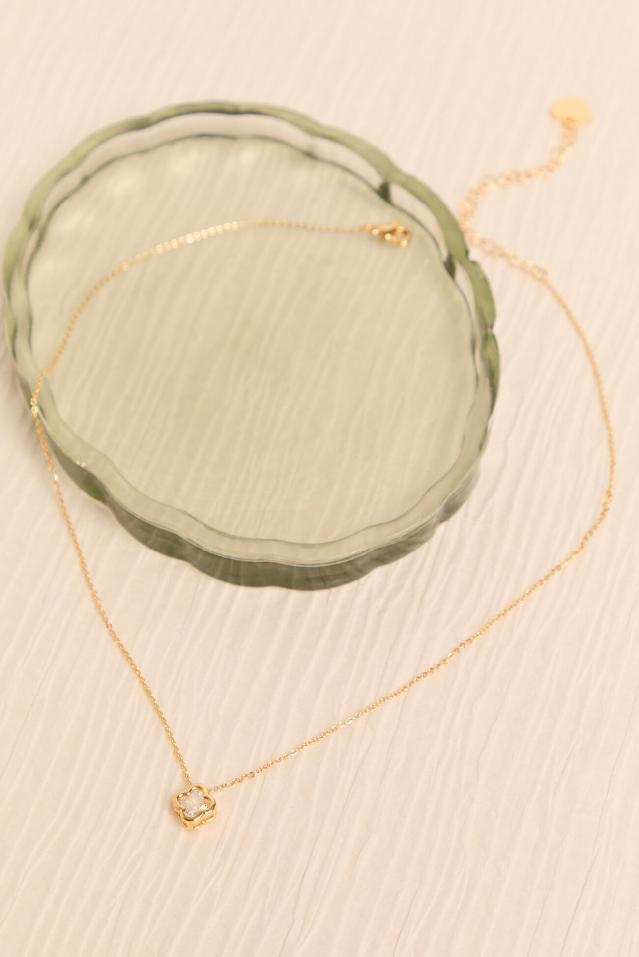 18K Gold Glitz Clover Necklace