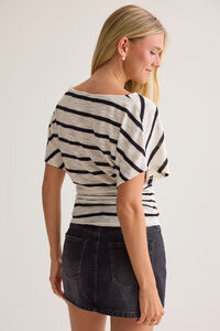 Emersyn Striped Fitted Top Detail 4 - Altar'd State
