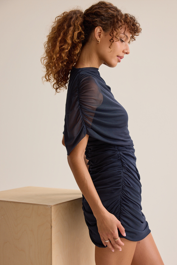 Siena High Neck Mesh Mini Dress Detail 3 - Altar'd State
