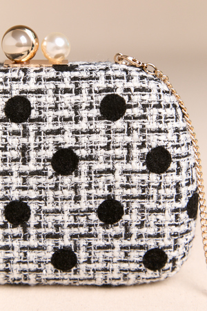 Jennie Polka Dot Tweed Clutch - Altar'd State - 