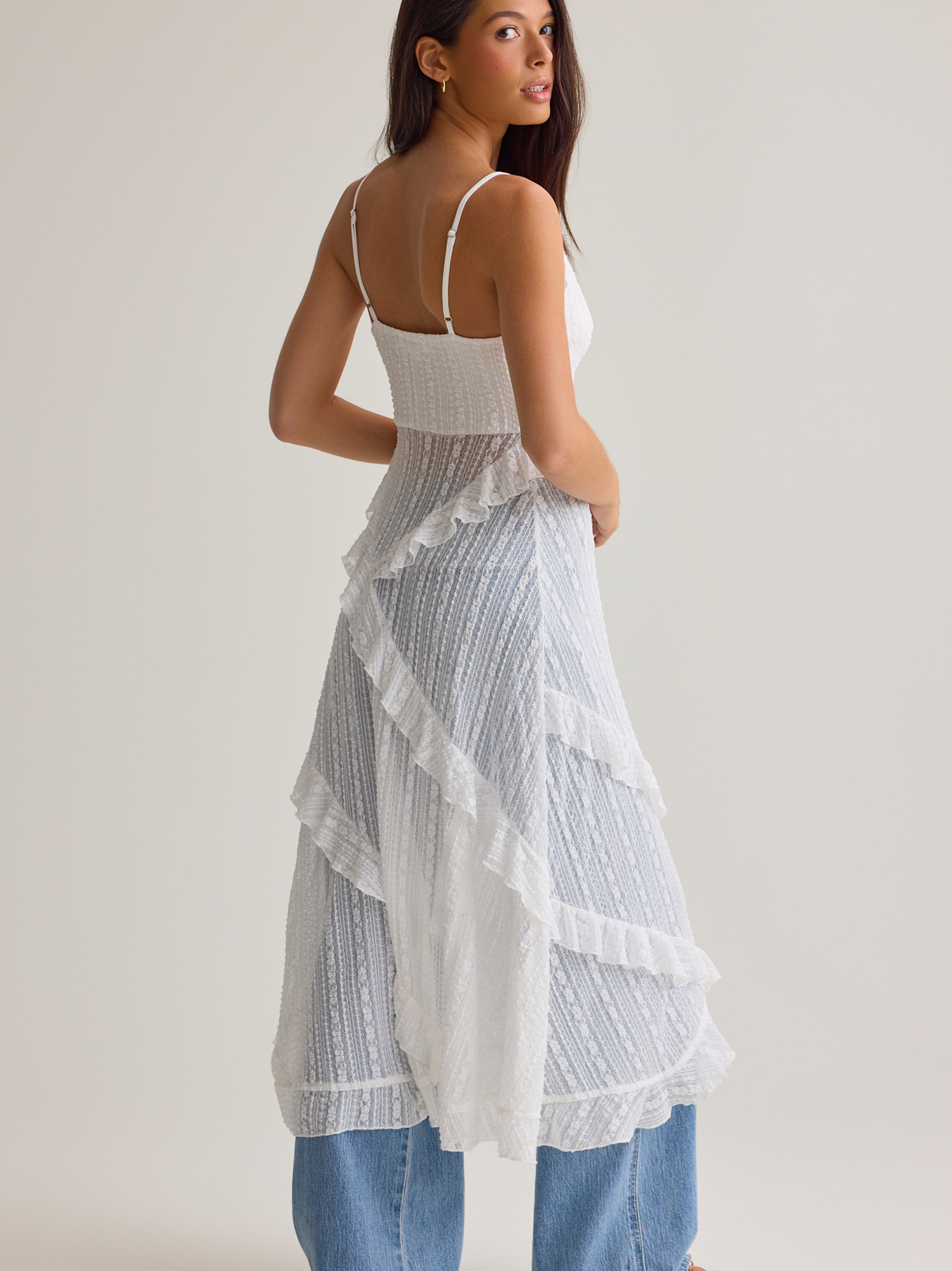 Camden Lace Kimono in White | Altar'd State