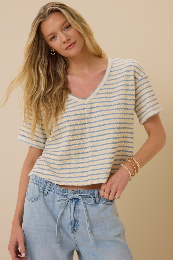 Scarlett V-Neck Striped Top Detail 3 - Altar'd State