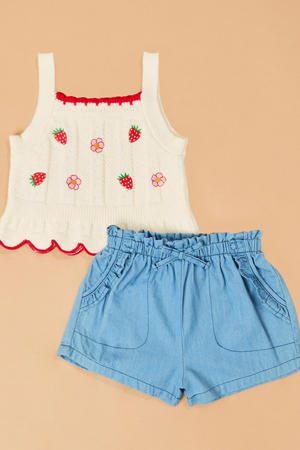 Claire Crochet Tank with Chambray Short Set - Altar'd State - 