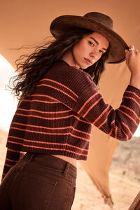 Bretta Multi Stripe Crop Sweater Detail 2 - Altar'd State