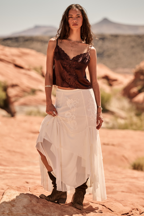 Carlin Ruffle Maxi Skirt Detail 2 - Altar'd State