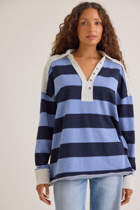 Mauve Striped Pullover Detail 3 - Altar'd State