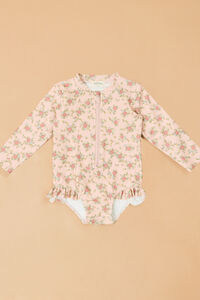 Edith Rose Long Sleeve Ruffle Leg Swimsuit Detail 2 - Altar'd State