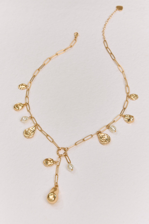 Melted Gold Pearl Necklace - Altar'd State - 