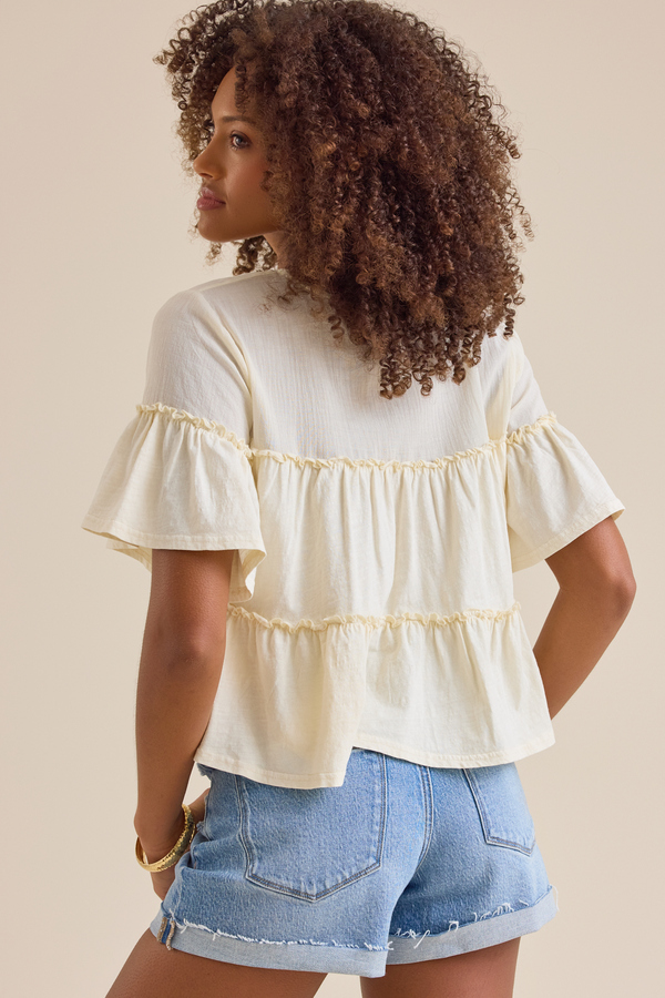 Calliope Tiered Babydoll Top Detail 4 - Altar'd State
