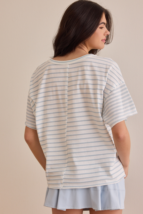 Flex Striped Oversized Tee Detail 4 - Altar'd State
