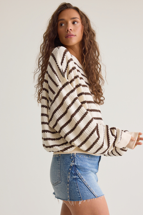 Brooke Textured Striped Top Detail 3 - Altar'd State