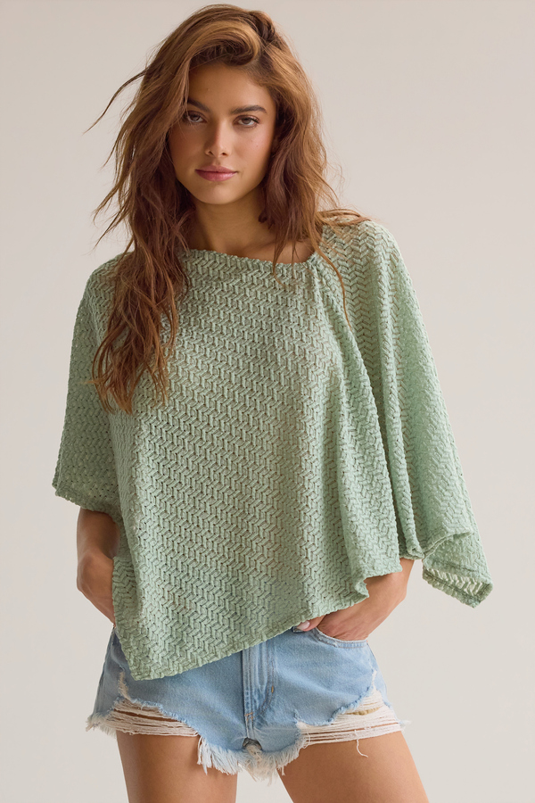 Larken Knit Poncho Detail 2 - Altar'd State