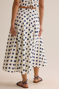Billie Polka Dot Linen Midi Skirt Detail 4 - Altar'd State
