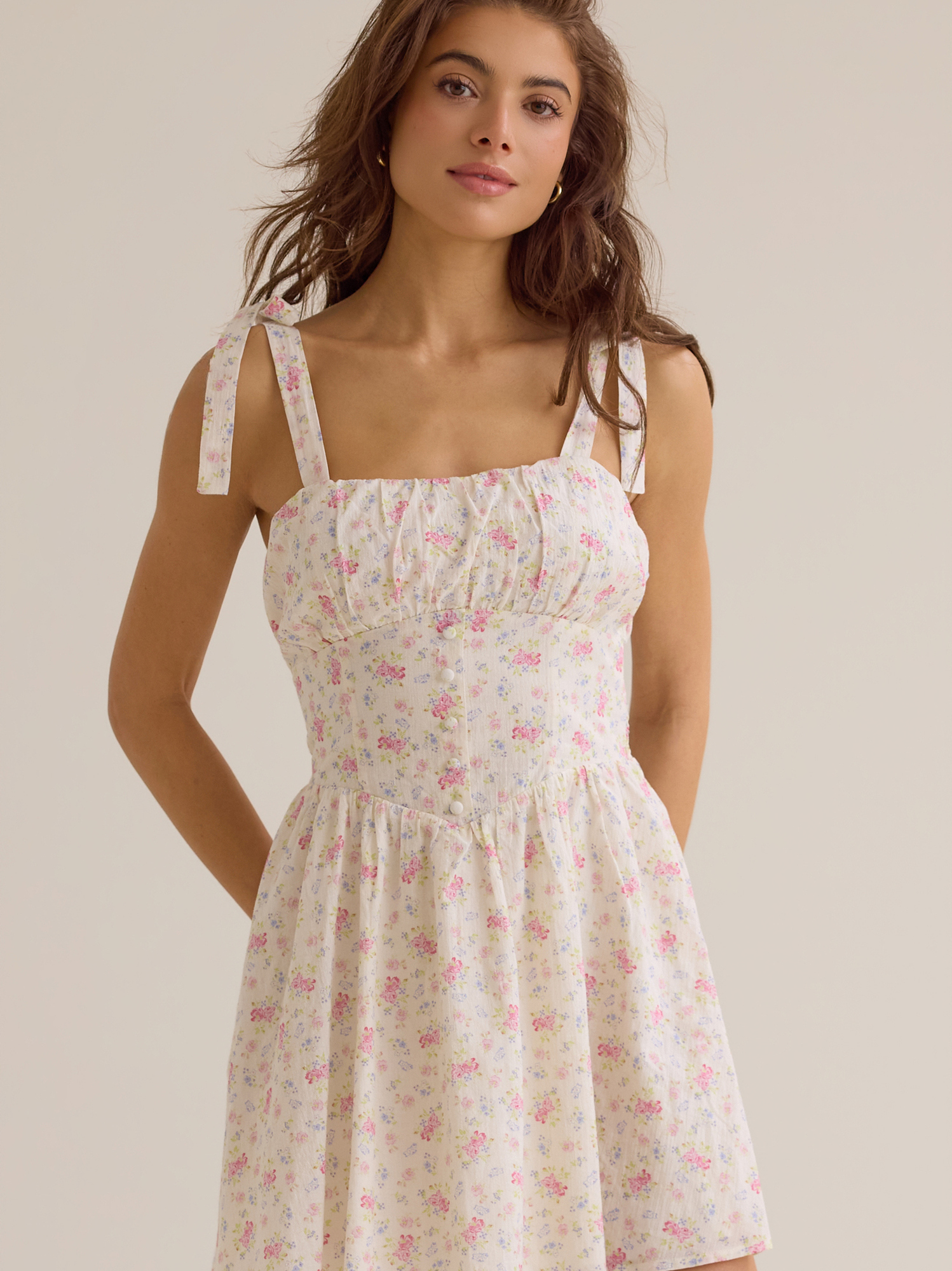 Skyla Floral Mini Dress in Pink & Blue | Altar'd State