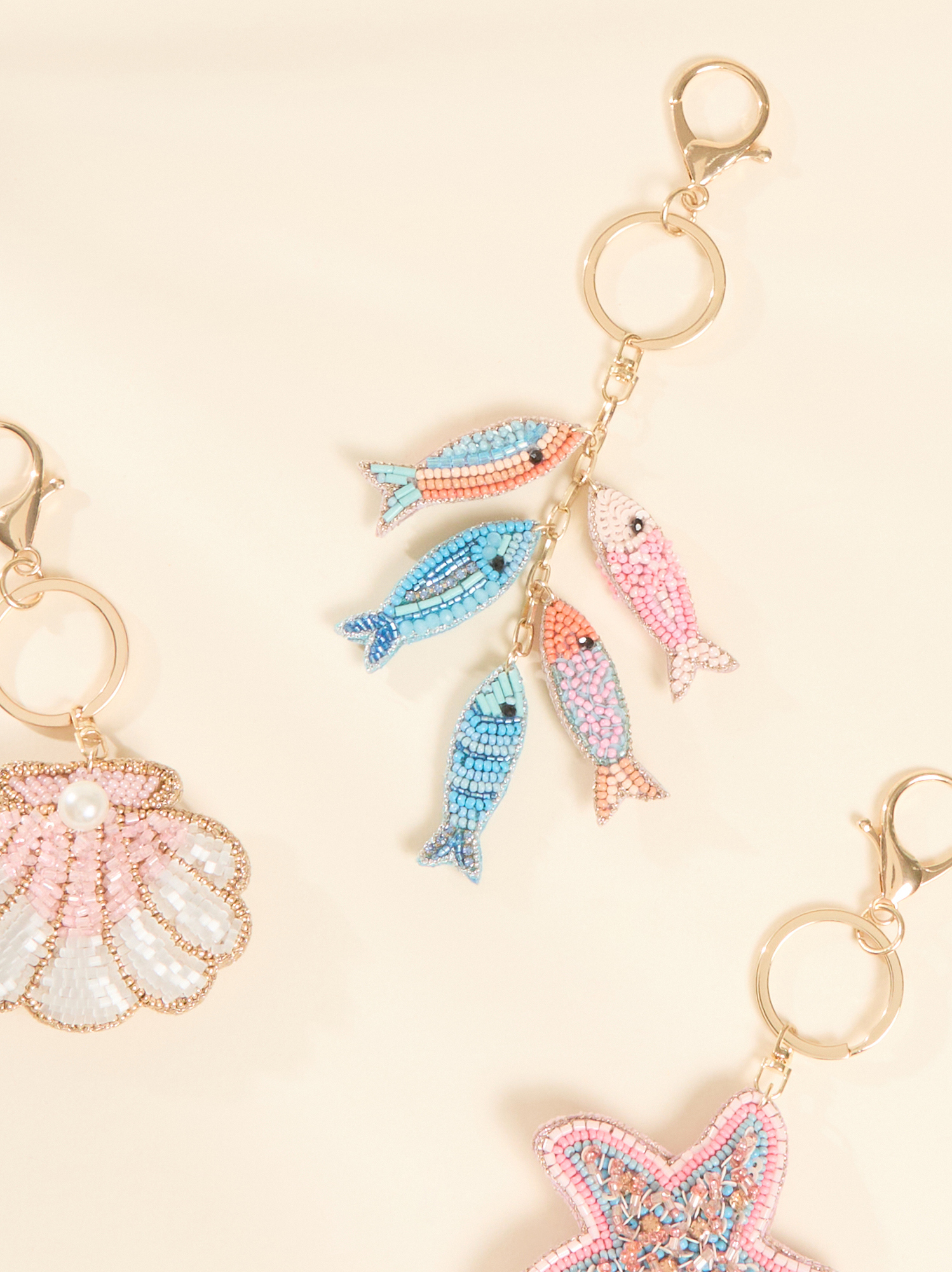 Beaded Sardine Key Chain in Multi | Altar'd State
