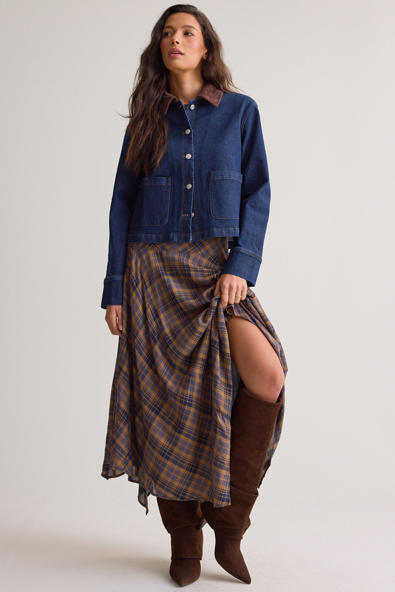 Amora Suede Denim Jacket