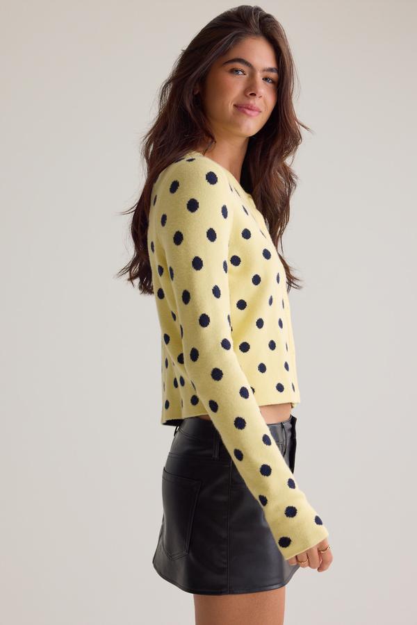 Linnea Dot Crew Cardigan Detail 3 - Altar'd State