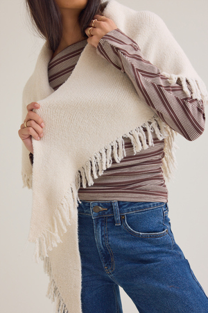 Sawyer Fringe Triangle Scarf - Altar'd State - 