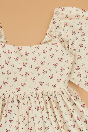 Ella Velvet Trim Floral Dress - Altar'd State - 
