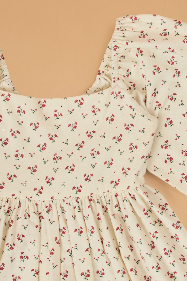 Ella Velvet Trim Floral Dress Detail 2 - Altar'd State