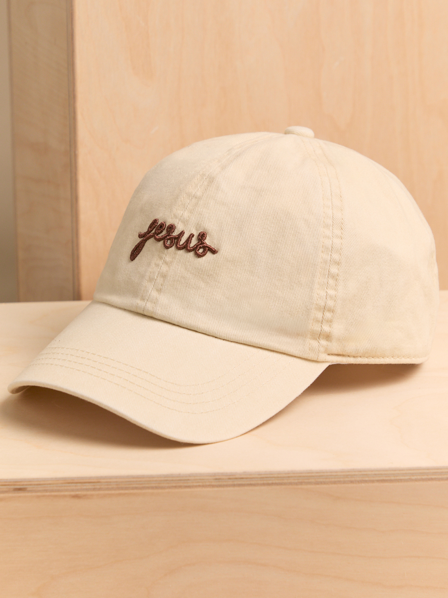 ZENANA | NEW Cream Baseball Cap with Leopard Brim - JESUS Script OSFA Pretty Girls Love Jesus main image 3