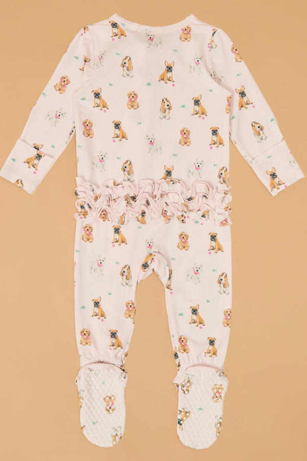 Playful Puppies Ruffle Footie Detail 3 - Altar'd State