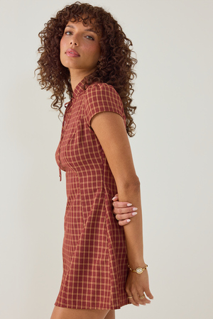 Rebekah Plaid Mini Dress - Altar'd State - 