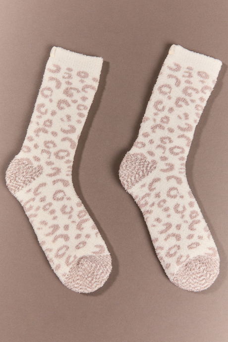 Leopard Print Fuzzy Socks - Altar'd State