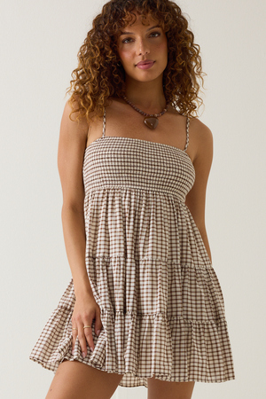 Macy Gingham Mini Dress - Altar'd State
