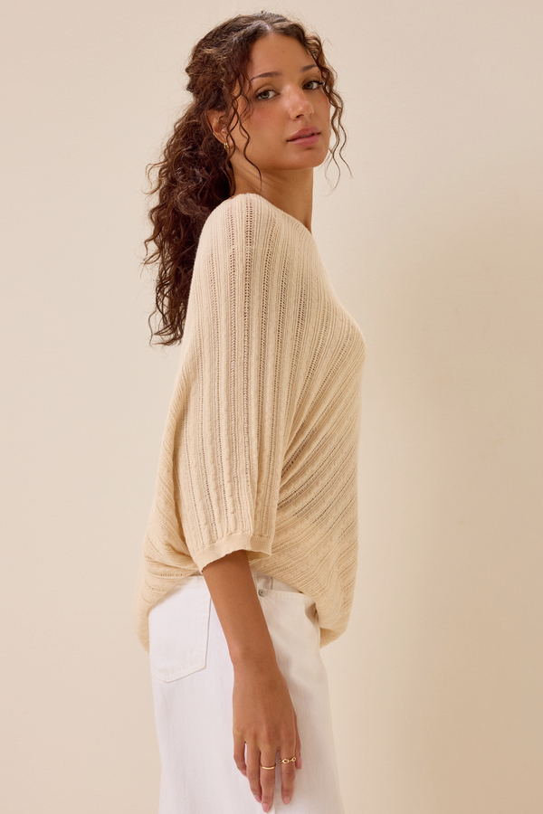 Jensen Textured Sweater Poncho Detail 4 - Altar'd State