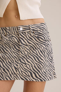 Nina Zebra Denim Mini Skirt Detail 2 - Altar'd State