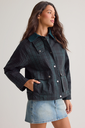 Elizabeth Plaid Barn Jacket - Altar'd State - 