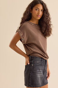 Jovie Boatneck Grommet Top Detail 3 - Altar'd State