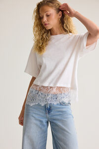 Aylea Lace Hem Tee Detail 2 - Altar'd State