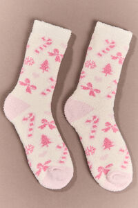 Peppermint Pink Fuzzy Socks - Altar'd State