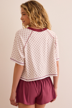 Cool Down Polka Dot Raglan Tee - Altar'd State - 