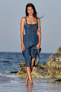 Quinlan Denim Midi Dress - Altar'd State